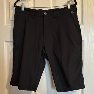 Gavin Green men’s black 11” inseam flat front shorts size 32